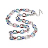 Brass Cable with Enamel Chain Necklaces NJEW-L170-12P-1