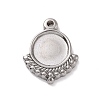 304 Stainless Steel Pendant Cabochon Settings STAS-E169-10P-1