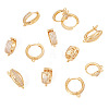 12Pcs 6 Styles Brass Micro Pave Cubic Zirconia Hoop Earring Finding KK-TA0002-57-2
