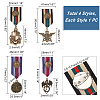 AHADERMAKER 4Pcs 4 Style Medal Alloy Lapel Pin JEWB-GA0001-06-2