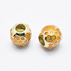 Brass Enamel European Beads KK-G336-05G-NR-2