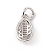 Brass Micro Pave Clear Cubic Zirconia Egg Charms ZIRC-F132-52P-2