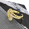 Brass Micro Pave Clear Cubic Zirconia Cuff Rings RJEW-M029-02G-5