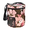 Flower Pattern Oxford Zipper Knitting Bucket Bag with Handle PW-WG31343-03-1