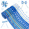 12 Rolls 12 Colors Hanukkah Polyester Printed Grosgrain Ribbon OCOR-PH0005-50-1