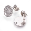 304 Stainless Steel Ear Stud Findings STAS-O119-15A-P-1