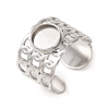 304 Stainless Steel Cable Chain Cuff Ring Components SA-CBA94B1-01P-01-1