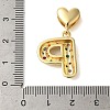 Rack Plating Brass Micro Pave Clear Cubic Zirconia Perdants KK-C067-12G-P-3