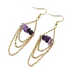 Natural Amethyst Dangle Earrings EJEW-JE07287-01-3