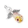 Handmade Millefiori Glass Pendants PALLOY-JF04573-01-4