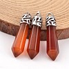 Dyed Bullet Natural Agate Pointed Pendants G-E332-C07-1