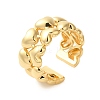 Heart Double Layer Brass Open Cuff Rings for Women RJEW-A046-02G-1