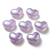 UV Plating Rainbow Iridescent Imitation Jelly Acrylic Beads X-OACR-C007-08A-1