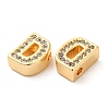 Brass Micro Pave Cubic Zirconia Beads KK-F855-03G-D-2