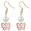 Alloy Enamel Butterfly Dangle Earrings EJEW-JE06283-3