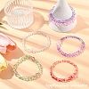 150Pcs 3 Styles Frosted Spray Painted Glass Beads Strands GLAA-YW0004-34A-6