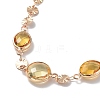 Flat Round Glass Pendant Necklaces with Brass Chains NJEW-A015-20KCG-2