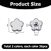 72Pcs 2 Colors Stainless Steel Ear Nuts STAS-HS0001-66-2