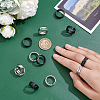 Unicraftale 12Pcs 2 Colors 304 Stainless Steel Finger Ring RJEW-UN0001-18-2