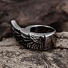 Punk Rock Style 316L Surgical Stainless Steel Wing Wide Band Rings for Men RJEW-BB01236-11AS-5
