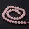 Round Natural Rose Quartz Bead Strands G-J346-05-10mm-2