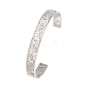 Hollow 304 Stainless Steel Open Cuff Bangles for Women BJEW-F547-01P-4