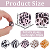 50Pcs 5 Styles Colorful Pattern Printed Silicone Focal Beads SIL-SP0001-24-2