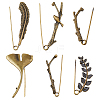 6Pcs 6 Styles Alloy Brooches for Clothes Backpack JEWB-HS0001-02-1