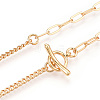 Brass Twist Chain & Paperclip Chain Necklaces NJEW-N054-11KCG-2