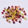 5 Colors Spray Painted & Baking Painted Crackle Glass Beads CCG-X0010-12-8mm-2