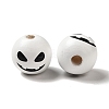 Printed Round Wood European Beads X1-WOOD-M006-02-3