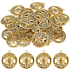 40Pcs Tibetan Style Hollow Alloy Pendants TIBEP-FH0001-29AG-1
