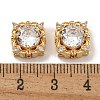 Brass Micro Pave Cubic Zirconia Beads KK-U037-05G-01-3