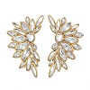 304 Stainless Steel Glass Stud Earrings for Women EJEW-M095-10G-01-2