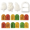 4Pcs 4 Styles Mother's Day Plastic Clay Pressed Molds Set CELT-YW0001-01-1