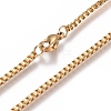 Unisex 304 Stainless Steel Box Chain Necklaces STAS-D0002-35G-3