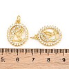 Brass Micro Pave Clear Cubic Zirconia Pendants CU-CBA5CB0-20G-3