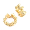 Butterfly Brass Clear Cubic Zirconia European Beads KK-B186-09G-2