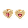 Rack Plating Brass with Cubic Zirconia Stud Earrings for Women EJEW-G394-05G-02-2