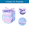 Magibeads 40Sets 4 Color Square Fold Paper Candy Boxes CON-MB0001-17-3