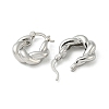 Rack Plating Brass Twist Rope Hoop Earrings EJEW-Z035-01P-2