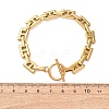 304 Stainless Steel H Link Chain Bracelets with OT Clasps SA-CBAC0E7-01G-3