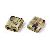 2-Hole Baking Paint Glass Seed Beads SEED-N009-03G-2