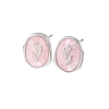 Brass Enamel Oval Stud Earrings EJEW-I322-04P-5