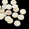 Freshwater Shell Flat Round Charms SHEL-Q005-02-1