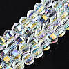 Electroplate Transparent Glass Beads Strands X-EGLA-N002-30-C01-1