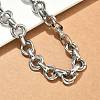 304 Stainless Steel Double Ring Link Chain Necklaces NJEW-S453-02G-A-2