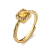 Brass Micro Pave Cubic Zirconia Finger Rings for Women RJEW-U049-04G-4