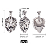 3Pcs 304 Stainless Steel Pendants STAS-UN0037-59-2