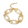 304 Stainless Steel Oval with Hollow Flower Link Chain Bracelets SA-CBAF6AD-08G-4